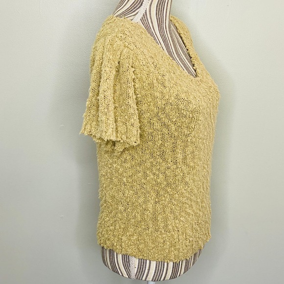 Vintage Chaus Nubby Knit Top Flutter Sleeves Women Medium Cottagecore Twee Femme - Picture 3 of 11